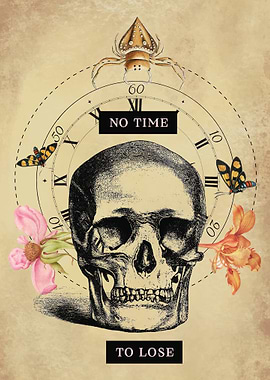Vintage Skull Clock