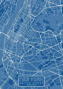 New York Map Blueprint