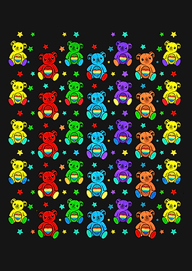 Kidcore Cute Rainbow Bears