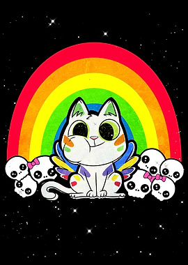 Kidcore Cat Kawaii Skull