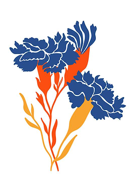 Spring flowers modern art