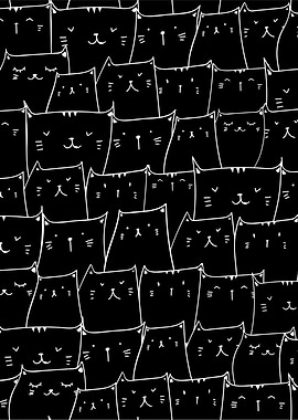Black Wall of Cats