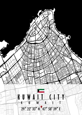 KUWAIT CITY MAP KUWAIT