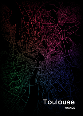 Toulouse City Map France