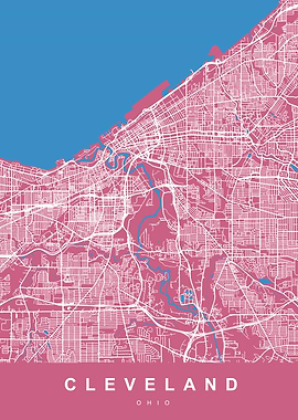 CLEVELAND Map OHIO USA