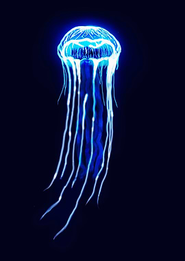 neon blue jellyfish