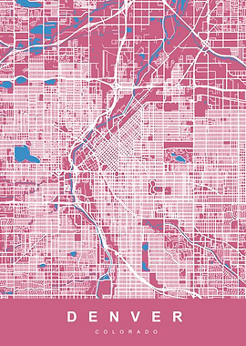 DENVER Map COLORADO USA