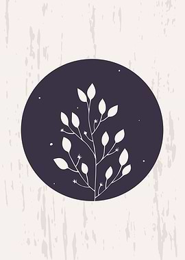 Botanical leaf with MOON