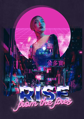 80s Cyber Vaporwave City