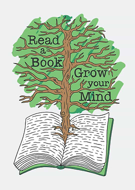 Tree growing in book