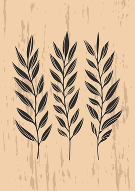 Abstract Botanical leaf