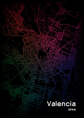 Valencia City Map Spain