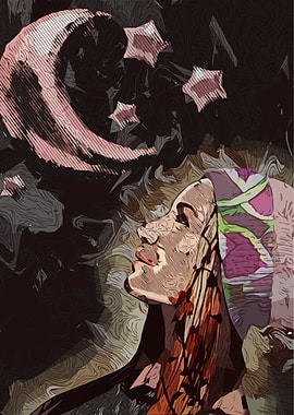 Moon Young Woman Collage