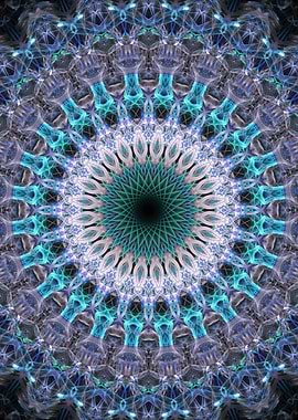 Blue and pink mandala