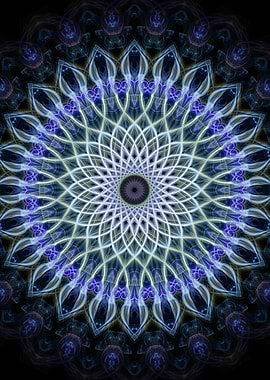 Glowing blue mandala