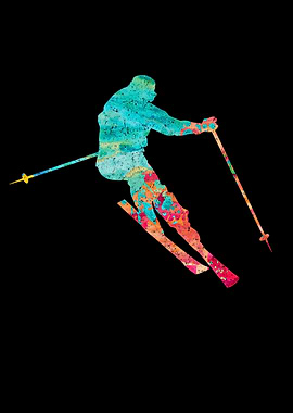 Skifahren Ski PopArt