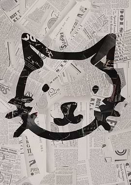 Doodle Cat Collage Art