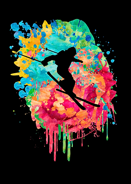 Skifahrer Winter PopArt