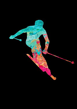Skifahrer PopArt Style