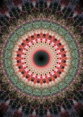 Green and orange mandala