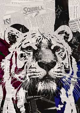 Tiger Collage Art