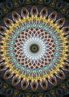 Green and yellow mandala