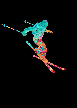 Skifahrer PopArt Style