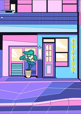 coffee shop retro style