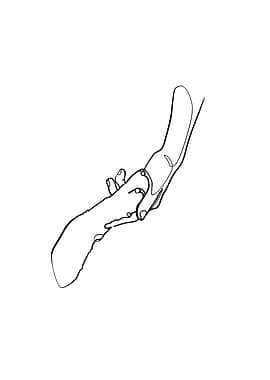 Human Hand and Dogs Paw