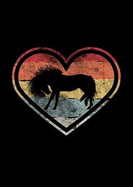 Retro Horse Heart Gift