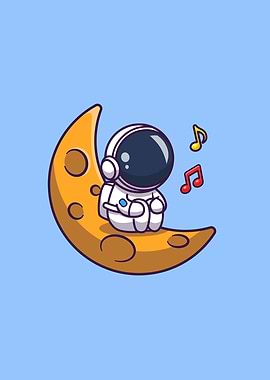 Cute Astronaut Listening