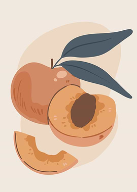 Peach watercolor poster