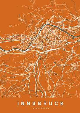 INNSBRUCK Map AUSTRIA