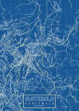 Guatemala Map Blueprint