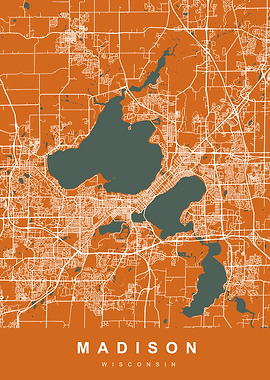 MADISON Map WISCONSIN USA