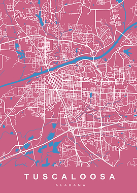 TUSCALOOSA Map ALABAMA