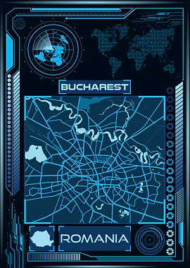 Bucharest Map Romania