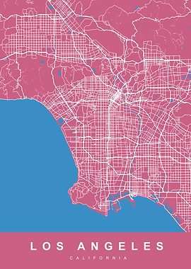 LOS ANGELES Map CALIFORNIA