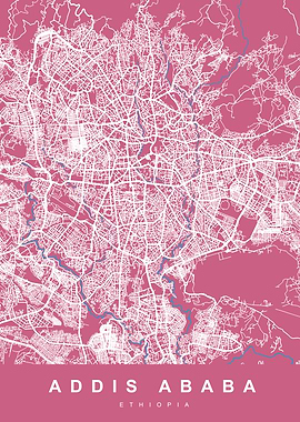 ADDIS ABABA Map ETHIOPIA