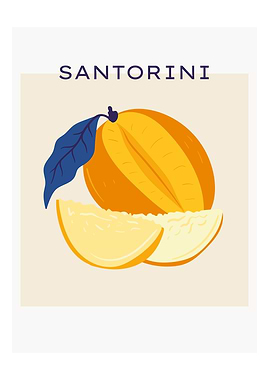 Yellow Santorini fruit art