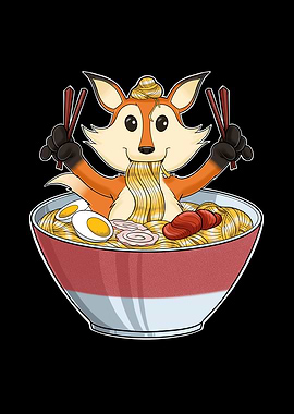 Kawaii Fox Japanese Ramen