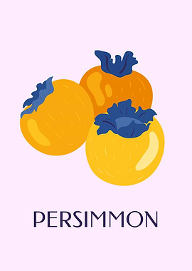 Persimmon fresh fruit art