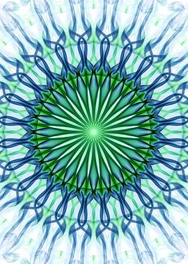 Green and blue mandala