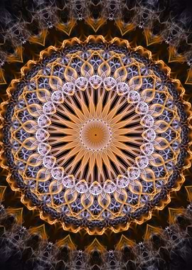 Golden and gray mandala