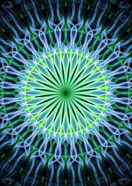 Blue and green mandala