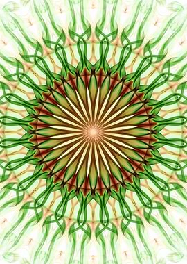 Green and orange mandala