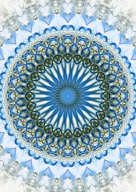 Blue and white mandala