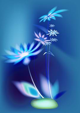 Digital watercolor blue