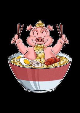 Kawaii Pig Japanese Ramen