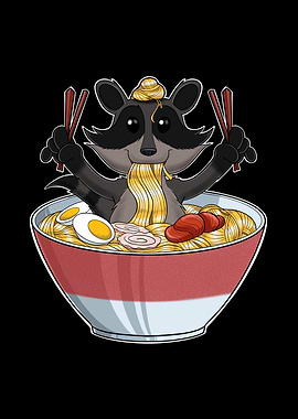 Kawaii Racoon Japan Ramen